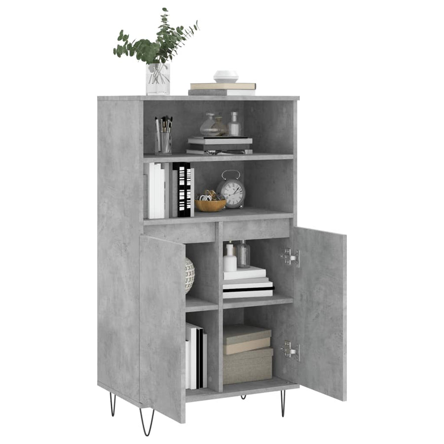 Hoge Kast 60X36X110 Cm Bewerkt Hout Betongrijs