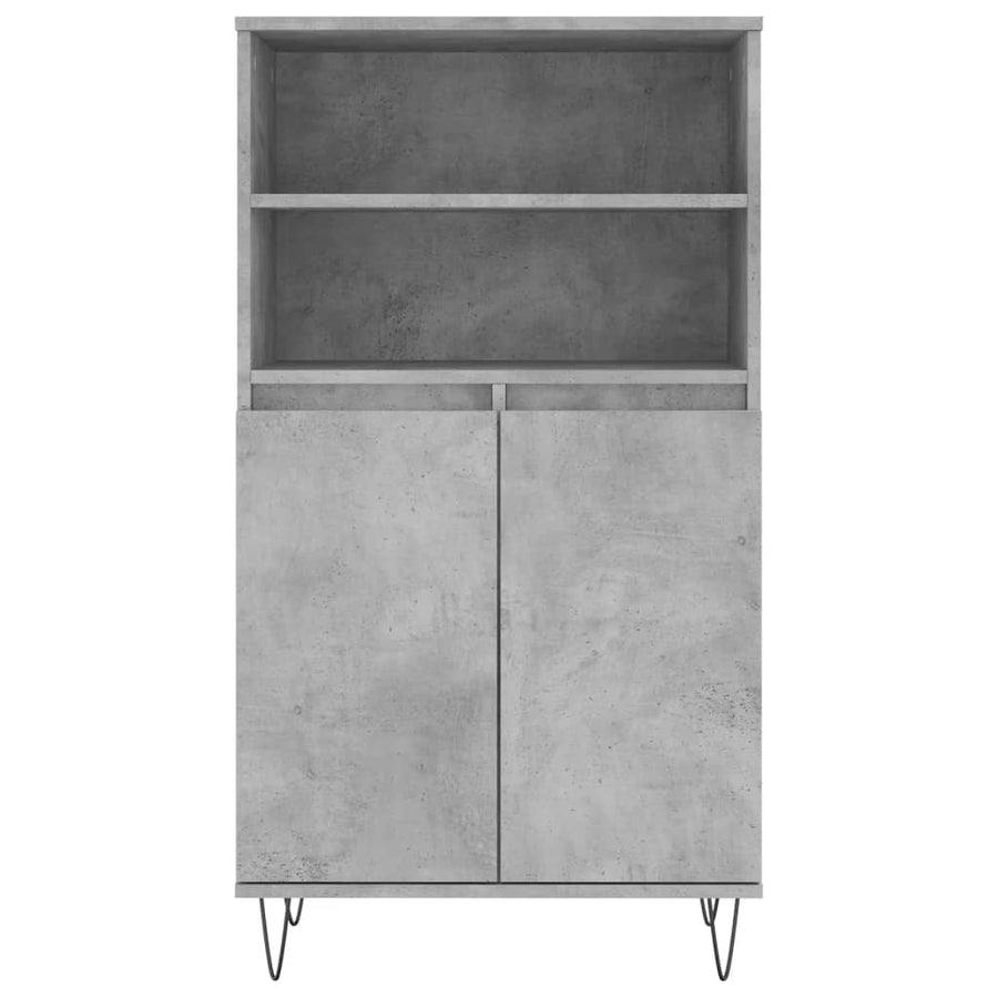 Hoge Kast 60X36X110 Cm Bewerkt Hout Betongrijs