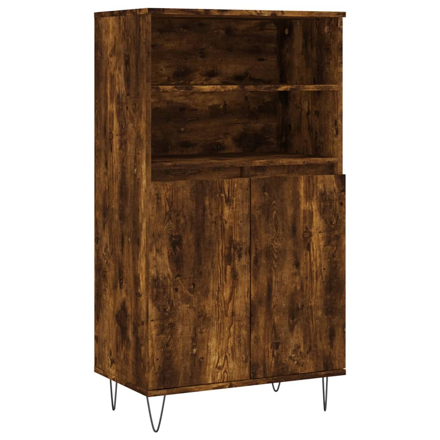Hoge Kast 60X36X110 Cm Bewerkt Hout Gerookt Eikenkleurig