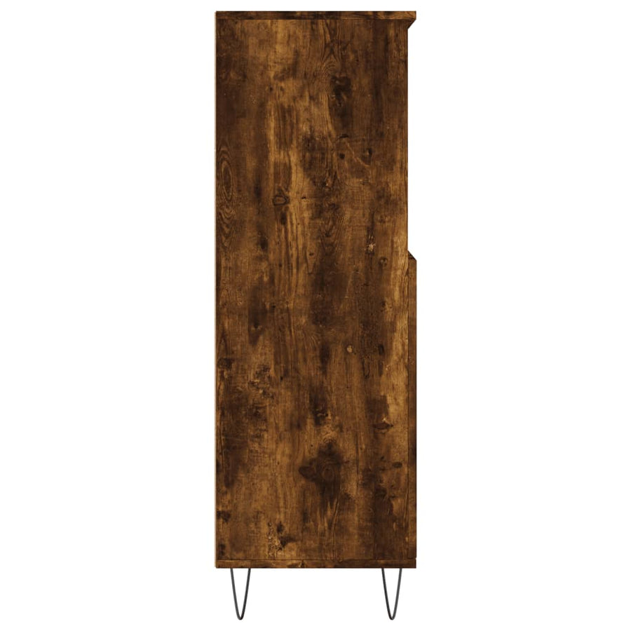 Hoge Kast 60X36X110 Cm Bewerkt Hout Gerookt Eikenkleurig
