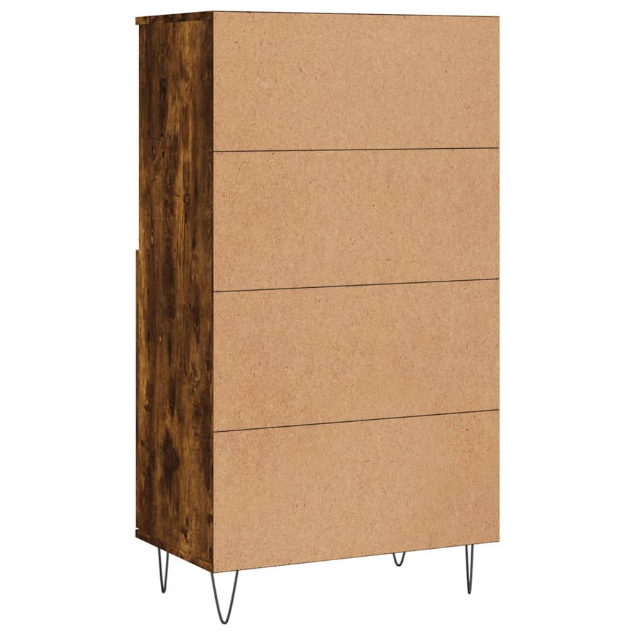 Hoge Kast 60X36X110 Cm Bewerkt Hout Gerookt Eikenkleurig