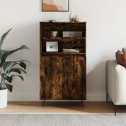 Hoge kast 60x36x110 cm bewerkt hout gerookt eiken