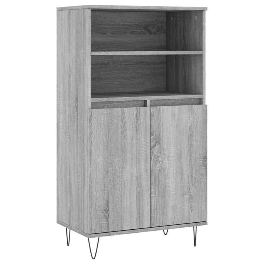 Hoge Kast 60X36X110 Cm Bewerkt Hout Grijs Sonoma Eikenkleurig