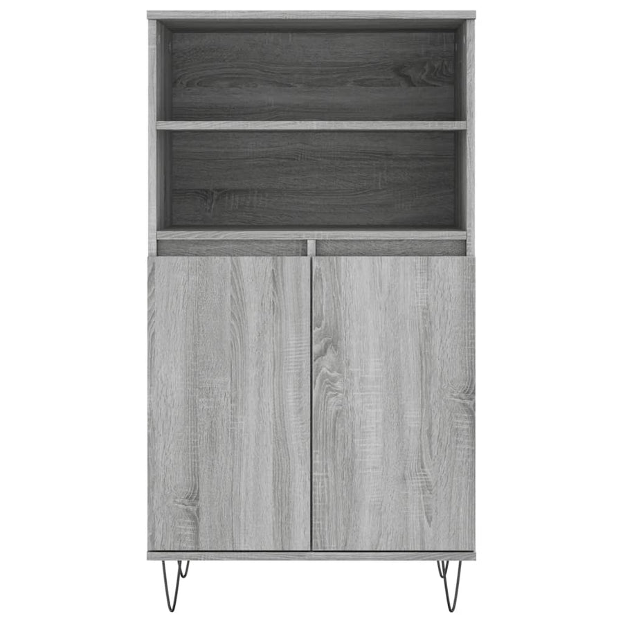 Hoge Kast 60X36X110 Cm Bewerkt Hout Grijs Sonoma Eikenkleurig