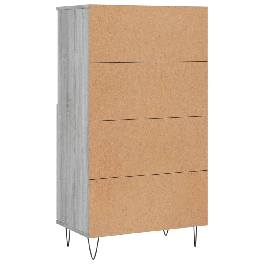 Hoge Kast 60X36X110 Cm Bewerkt Hout Grijs Sonoma Eikenkleurig