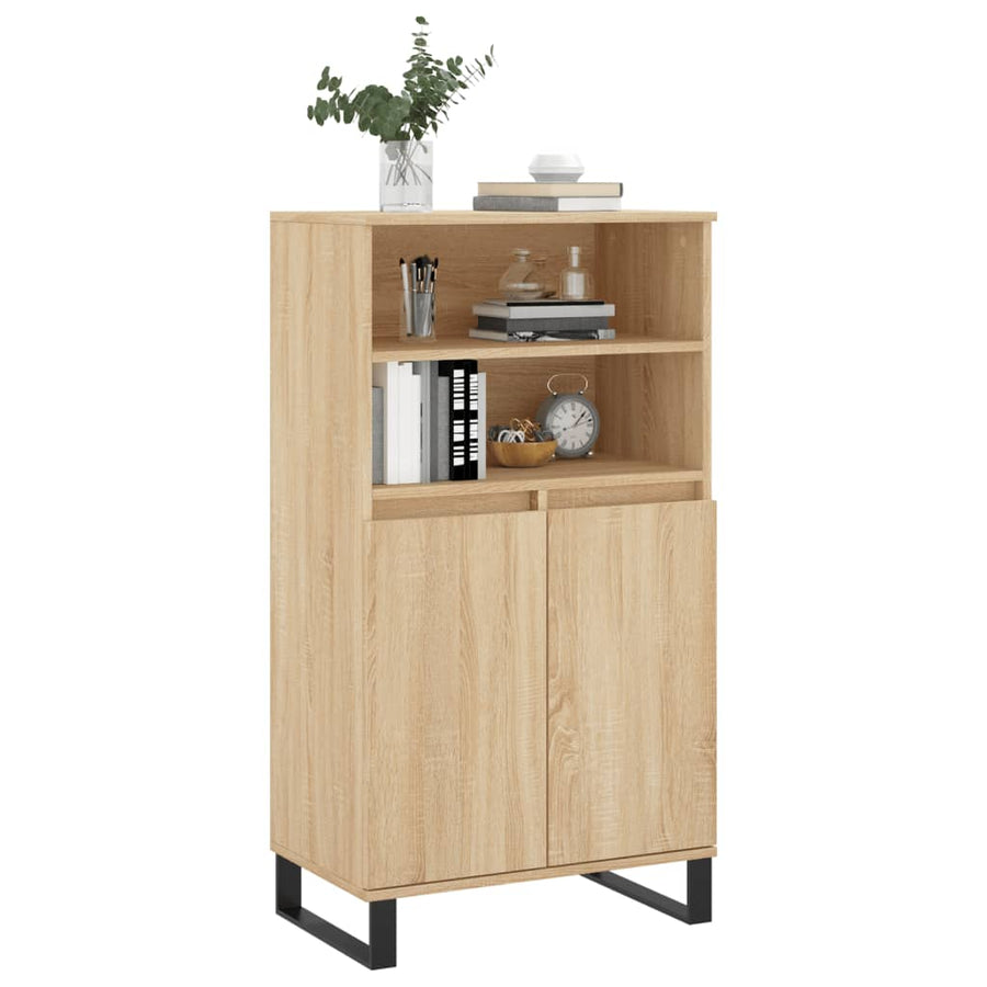 Hoge Kast 60X36X110 Cm Bewerkt Hout Sonoma Eikenkleurig