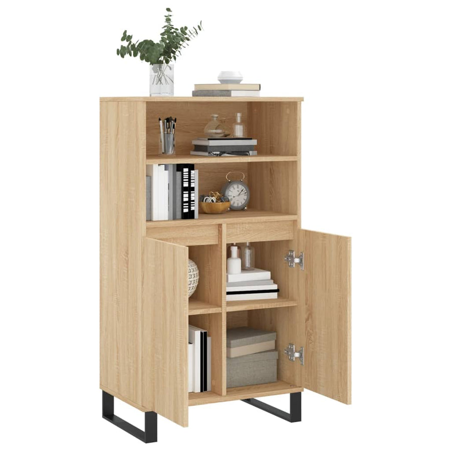 Hoge Kast 60X36X110 Cm Bewerkt Hout Sonoma Eikenkleurig