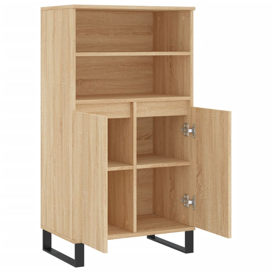 Hoge Kast 60X36X110 Cm Bewerkt Hout Sonoma Eikenkleurig