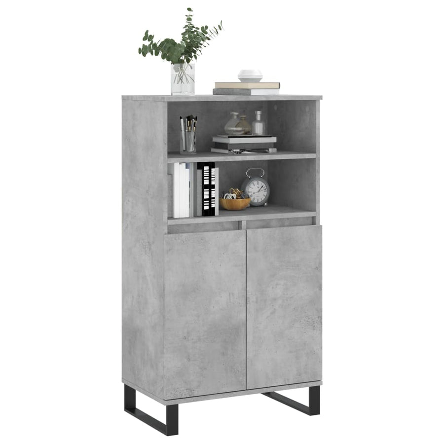 Hoge Kast 60X36X110 Cm Bewerkt Hout Betongrijs