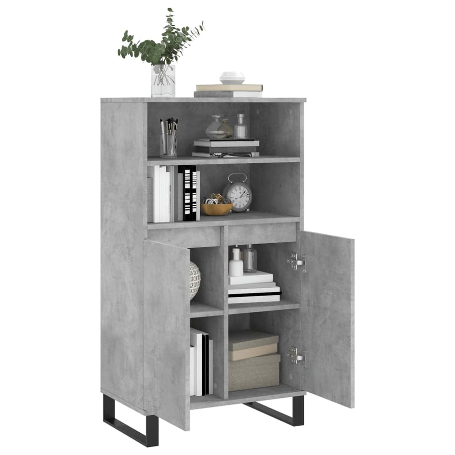 Hoge Kast 60X36X110 Cm Bewerkt Hout Betongrijs