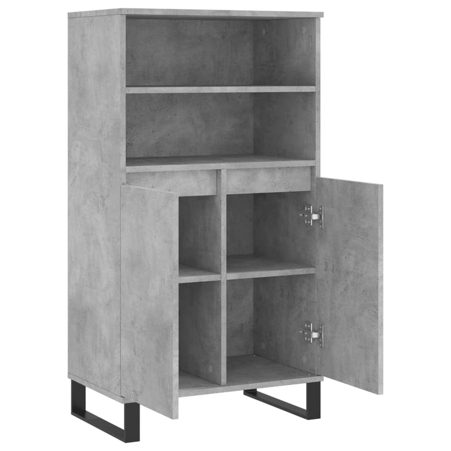 Hoge Kast 60X36X110 Cm Bewerkt Hout Betongrijs