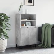 Tall cabinet 60x36x110 cm treated wood concrete grey