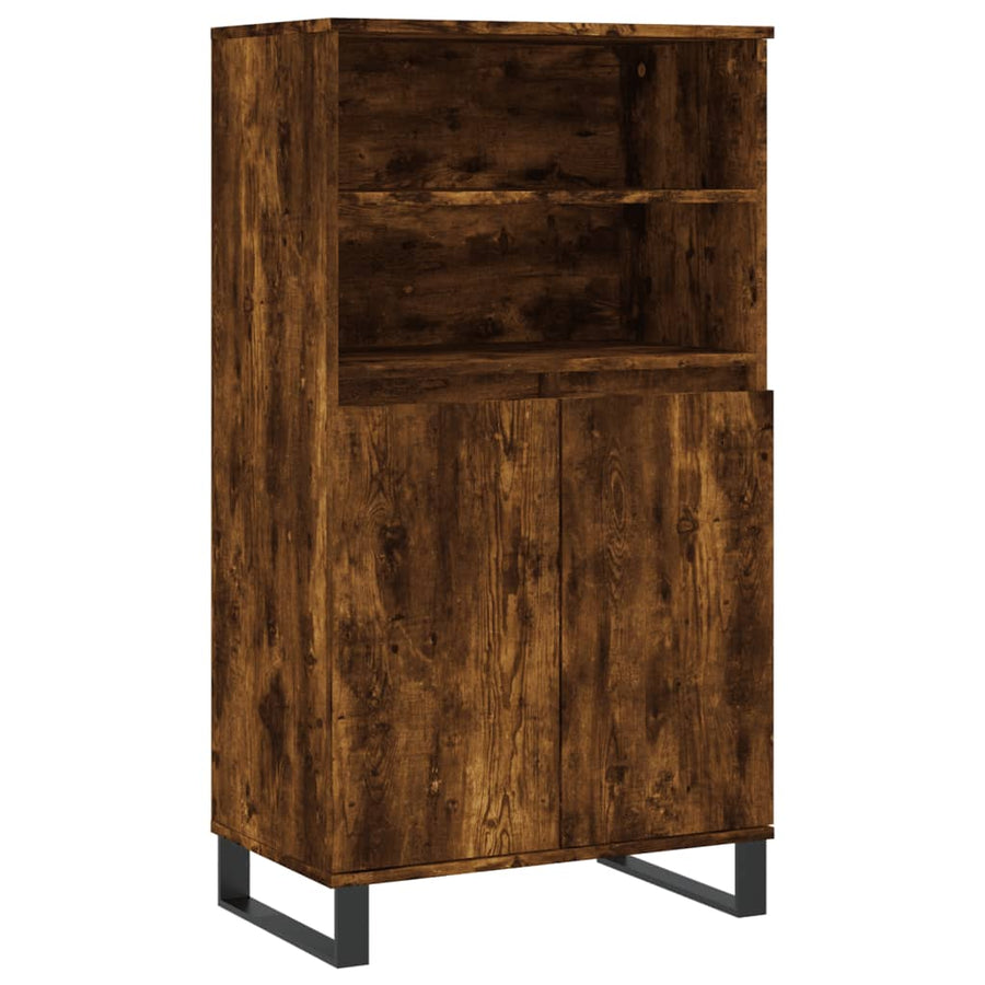 Hoge Kast 60X36X110 Cm Bewerkt Hout Gerookt Eikenkleurig