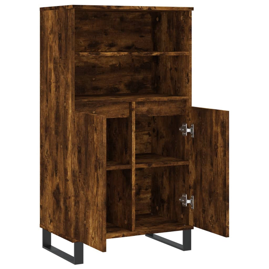 Hoge Kast 60X36X110 Cm Bewerkt Hout Gerookt Eikenkleurig