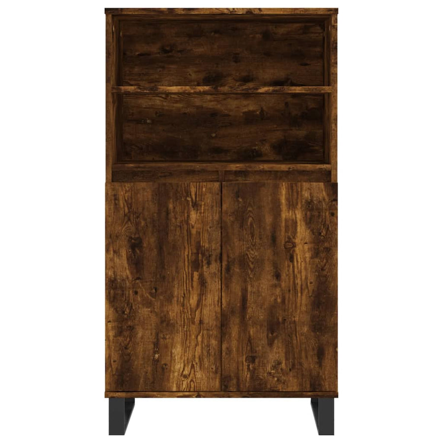 Hoge Kast 60X36X110 Cm Bewerkt Hout Gerookt Eikenkleurig