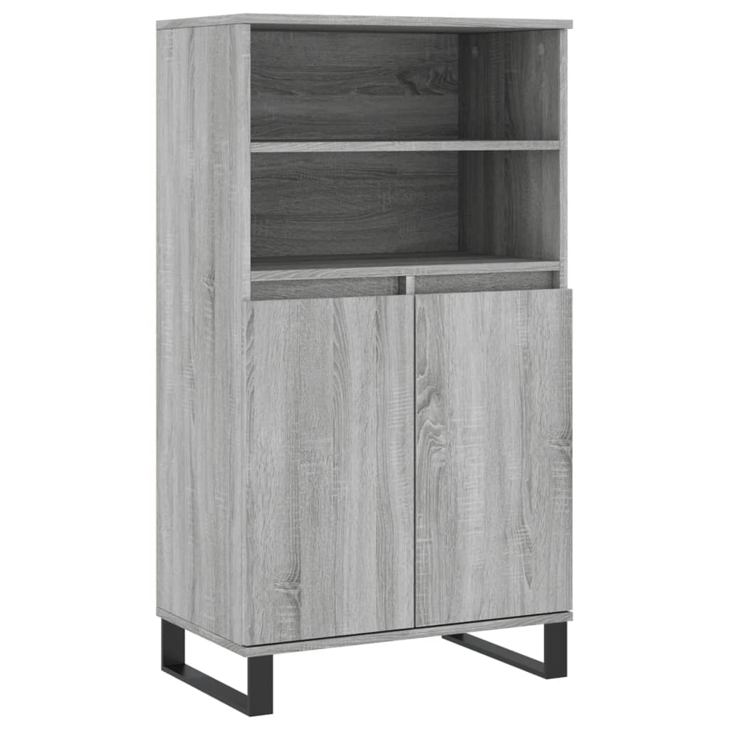 Hoge Kast 60X36X110 Cm Bewerkt Hout Eikenkleurig Grijs sonoma