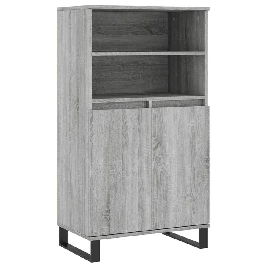 Hoge Kast 60X36X110 Cm Bewerkt Hout Eikenkleurig Grijs sonoma