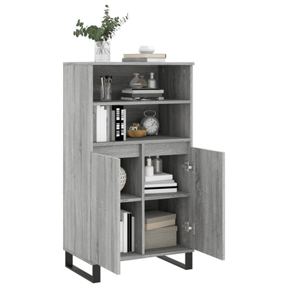 Hoge Kast 60X36X110 Cm Bewerkt Hout Eikenkleurig Grijs sonoma