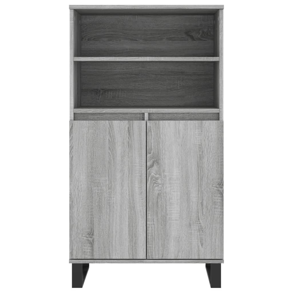 Hoge Kast 60X36X110 Cm Bewerkt Hout Eikenkleurig Grijs sonoma