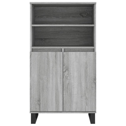 Hoge Kast 60X36X110 Cm Bewerkt Hout Eikenkleurig Grijs sonoma