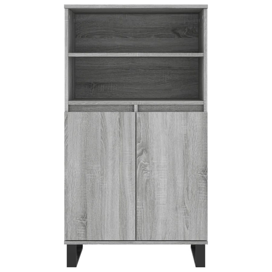 Hoge Kast 60X36X110 Cm Bewerkt Hout Eikenkleurig Grijs sonoma