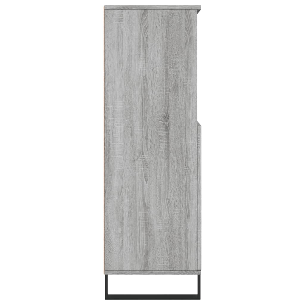 Hoge Kast 60X36X110 Cm Bewerkt Hout Eikenkleurig Grijs sonoma
