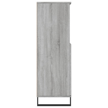 Hoge Kast 60X36X110 Cm Bewerkt Hout Eikenkleurig Grijs sonoma