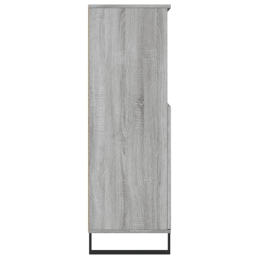 Hoge Kast 60X36X110 Cm Bewerkt Hout Eikenkleurig Grijs sonoma