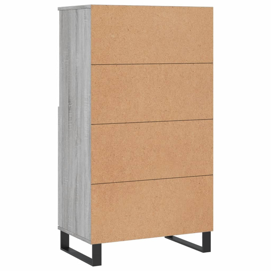 Hoge Kast 60X36X110 Cm Bewerkt Hout Eikenkleurig Grijs sonoma