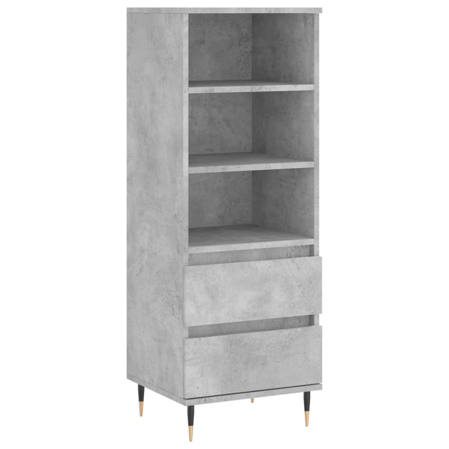 Hoge Kast 40X36X110 Cm Bewerkt Hout Betongrijs
