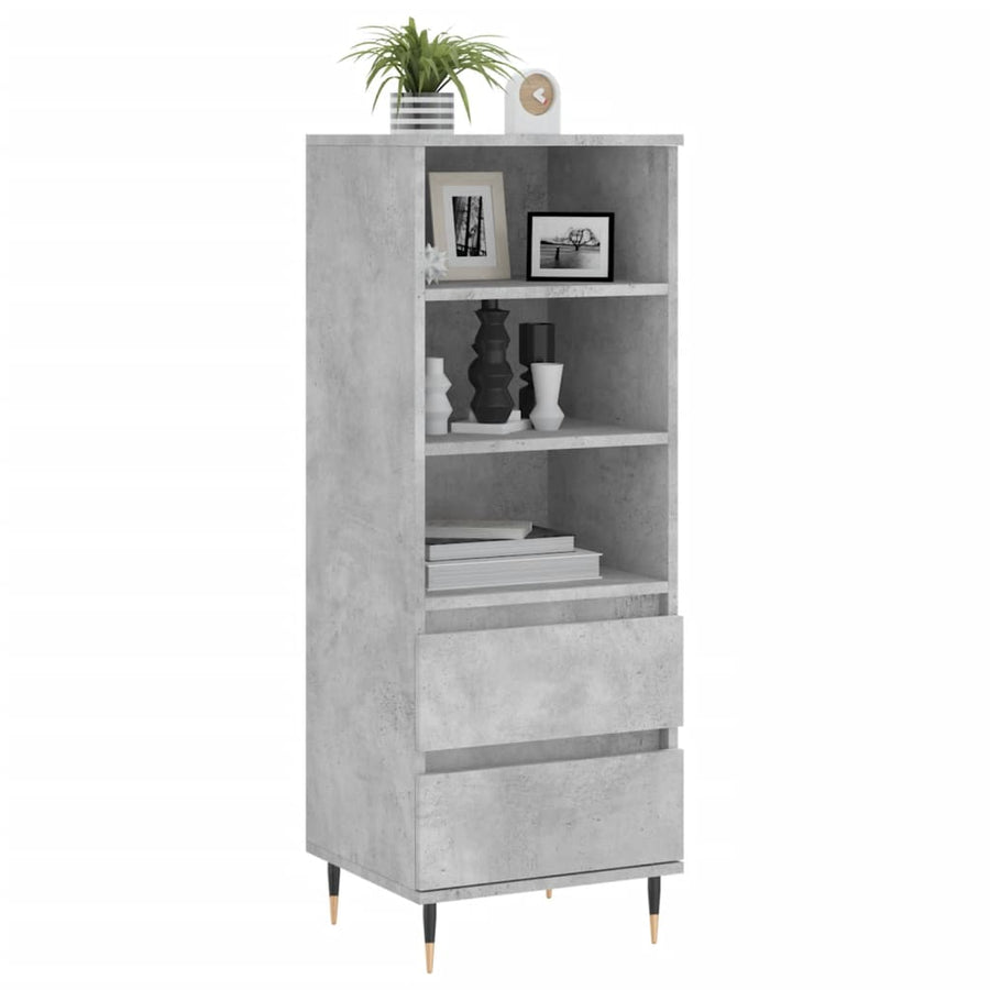 Hoge Kast 40X36X110 Cm Bewerkt Hout Betongrijs