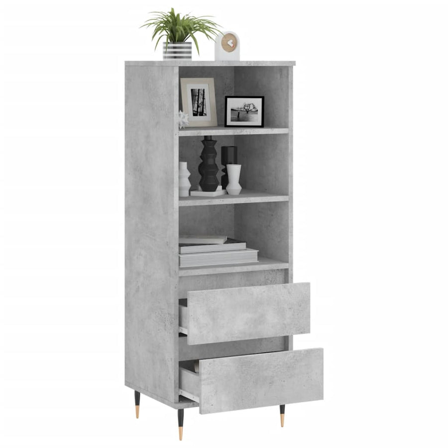 Hoge Kast 40X36X110 Cm Bewerkt Hout Betongrijs