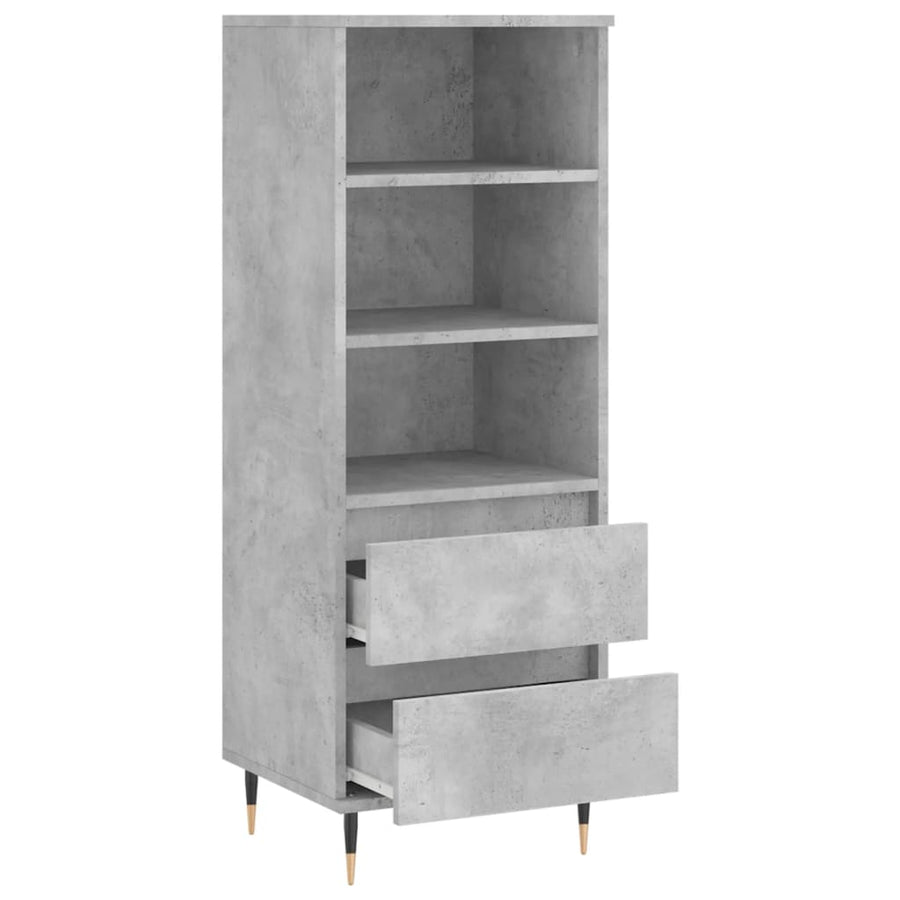 Hoge Kast 40X36X110 Cm Bewerkt Hout Betongrijs