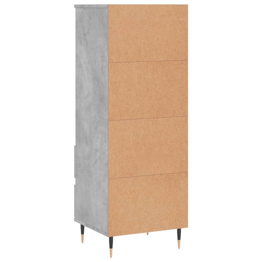 Hoge Kast 40X36X110 Cm Bewerkt Hout Betongrijs