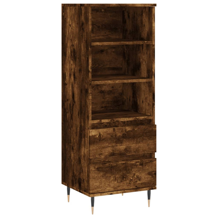 Hoge Kast 40X36X110 Cm Bewerkt Hout Gerookt Eiken