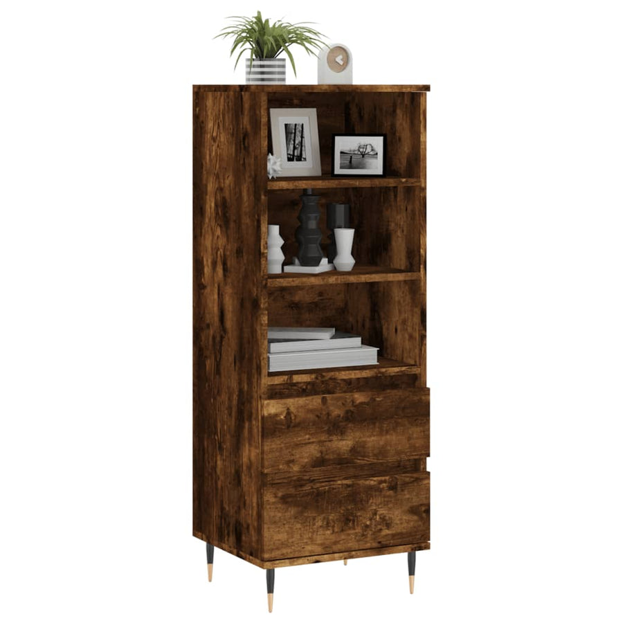 Hoge Kast 40X36X110 Cm Bewerkt Hout Gerookt Eiken