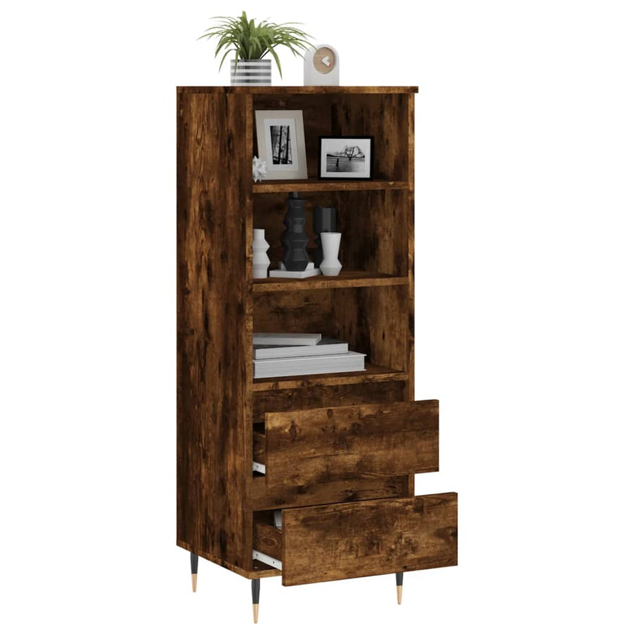 Hoge Kast 40X36X110 Cm Bewerkt Hout Gerookt Eiken