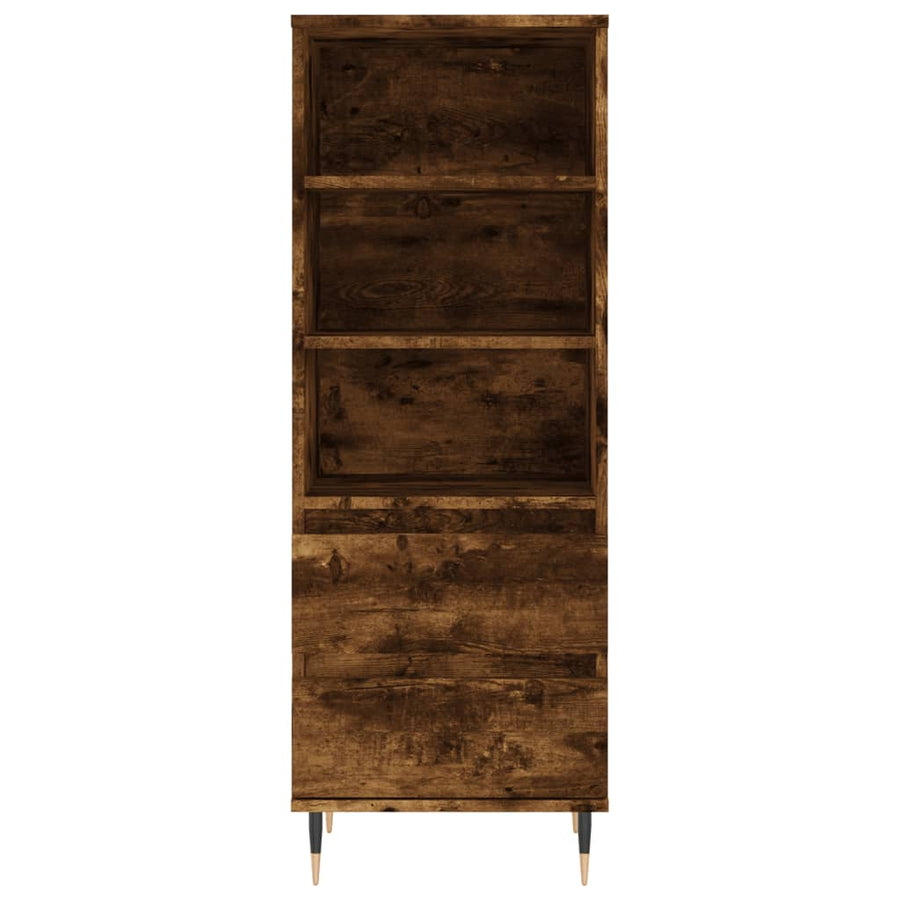 Hoge Kast 40X36X110 Cm Bewerkt Hout Gerookt Eiken