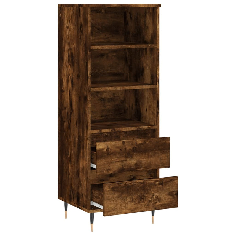 Hoge Kast 40X36X110 Cm Bewerkt Hout Gerookt Eiken