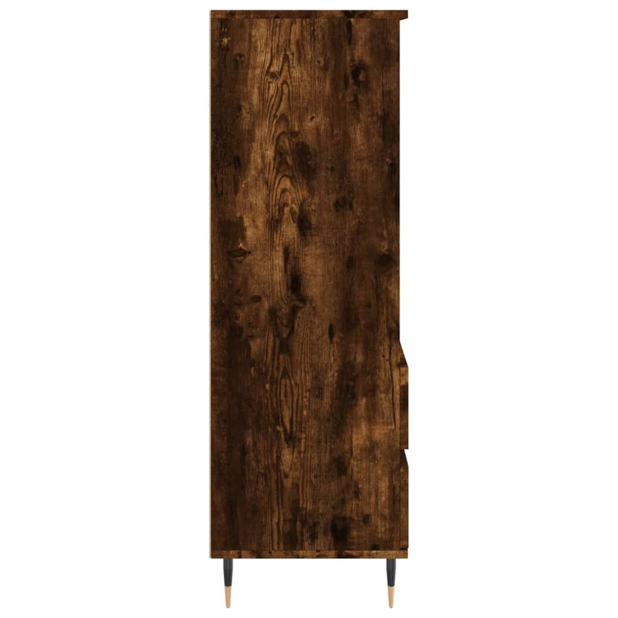 Hoge Kast 40X36X110 Cm Bewerkt Hout Gerookt Eiken
