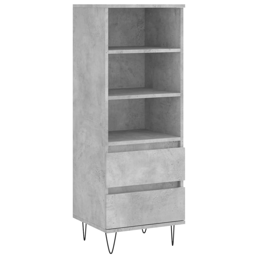 Hoge Kast 40X36X110 Cm Bewerkt Hout Betongrijs