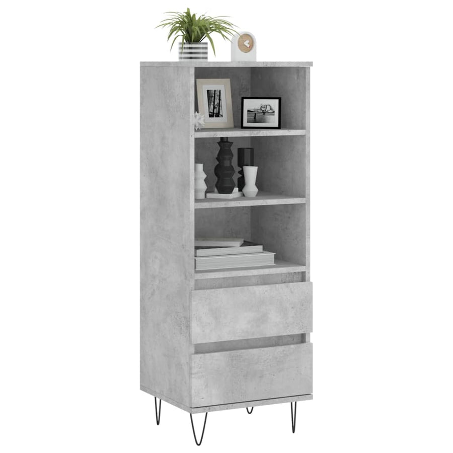 Hoge Kast 40X36X110 Cm Bewerkt Hout Betongrijs