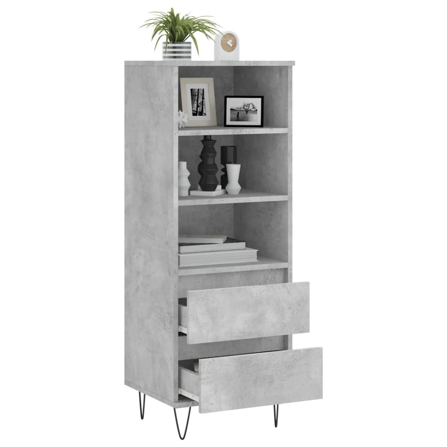 Hoge Kast 40X36X110 Cm Bewerkt Hout Betongrijs