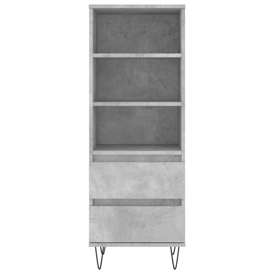 Hoge Kast 40X36X110 Cm Bewerkt Hout Betongrijs