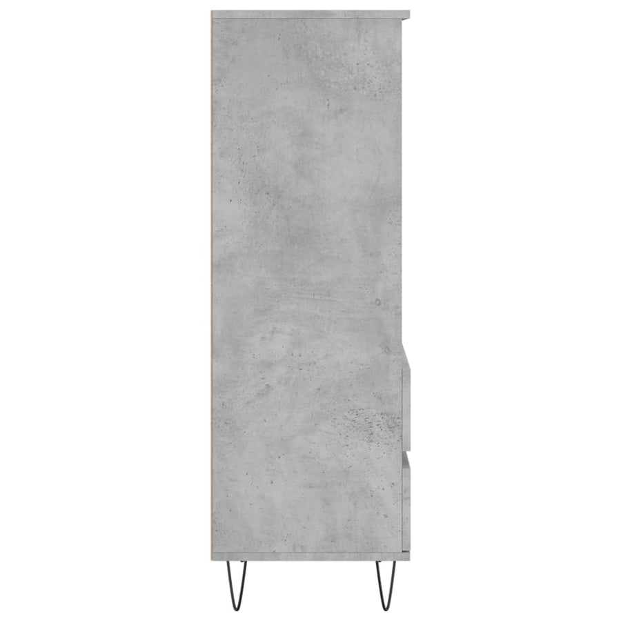 Hoge Kast 40X36X110 Cm Bewerkt Hout Betongrijs