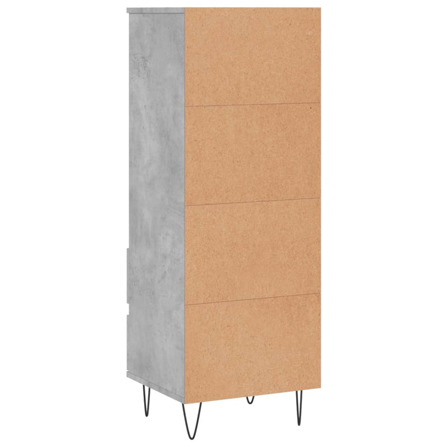 Hoge Kast 40X36X110 Cm Bewerkt Hout Betongrijs