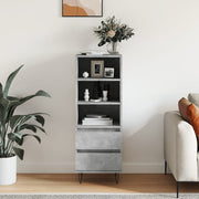 Tall cabinet 40x36x110 cm treated wood concrete grey