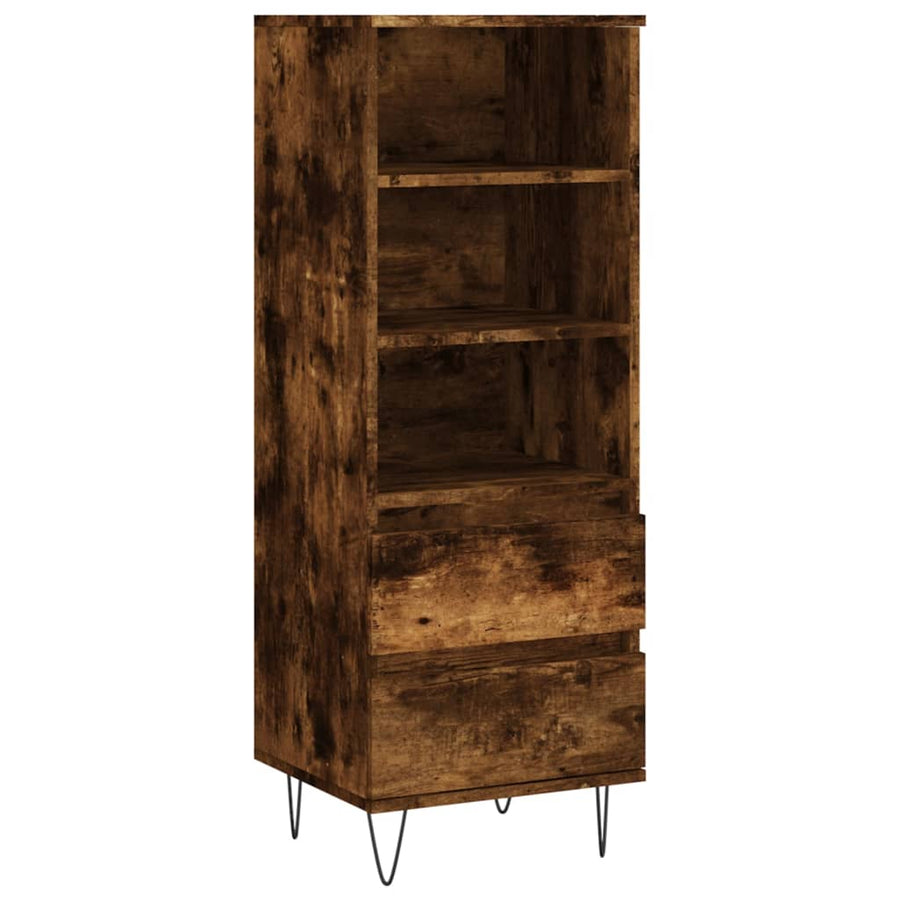Hoge Kast 40X36X110 Cm Bewerkt Hout Gerookt Eiken