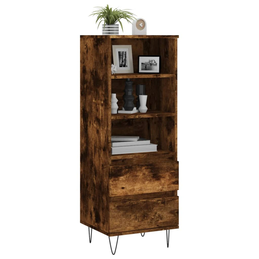 Hoge Kast 40X36X110 Cm Bewerkt Hout Gerookt Eiken