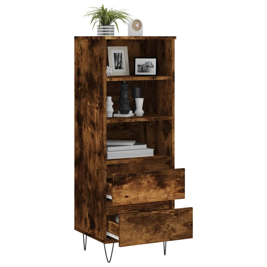 Hoge Kast 40X36X110 Cm Bewerkt Hout Gerookt Eiken